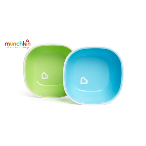 Bộ 2 bát chống trượt Munchkin MK11465 (Xanh lá-xanh lơ)