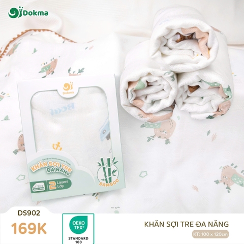 Khăn sợi tre đa năng Dokma DS902 (Họa tiết ngẫu nhiên)