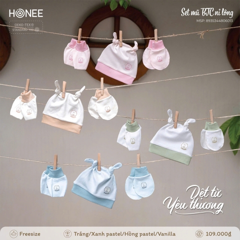 Set mũ BTC nỉ lông Honee 6013