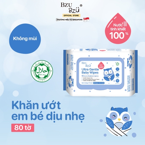 Khăn ướt dịu nhẹ Bzu Bzu 80 tờ
