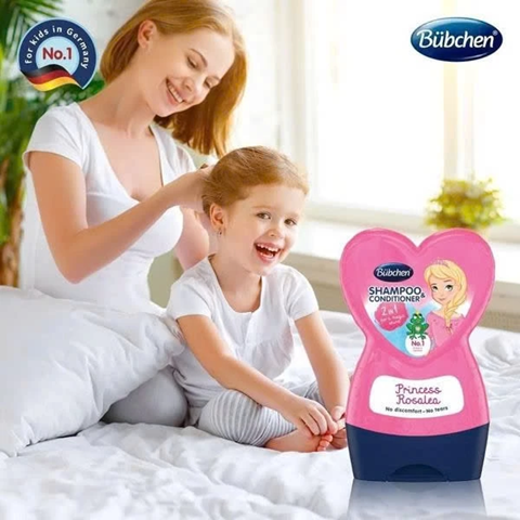 Dầu Gội và xả Bubchen Công chúa Rosalea trái tim hồng 230ml – cho bé từ 1 tuổi