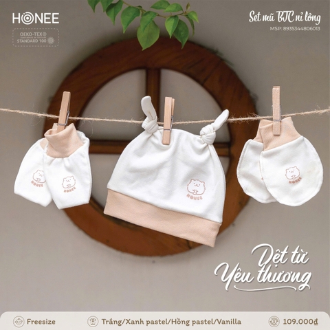 Set mũ BTC nỉ lông Honee 6013