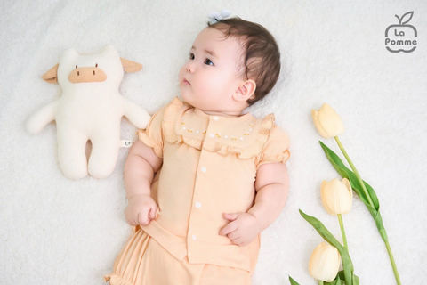 Bộ cộc tay La Pomme bèo nhún dễ thương