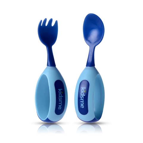 Bộ nĩa và muỗng tập ăn Kidsme 9853 - màu Xanh Dương (9M+)