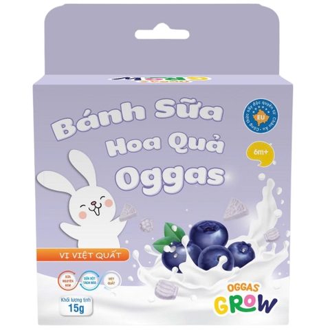 Bánh sữa hoa quả Oggas vị Việt Quất 15g (6M+)