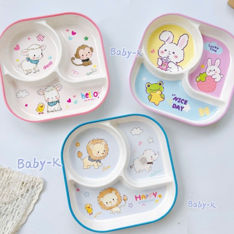 Khay ăn dặm vuông Baby-K (họa tiết ngẫu nhiên)