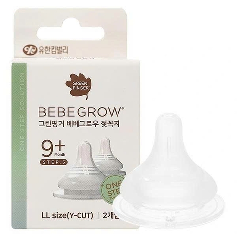 Núm ty bình sữa Greenfinger Bebegrow - Size LL (9M+) - Set 2
