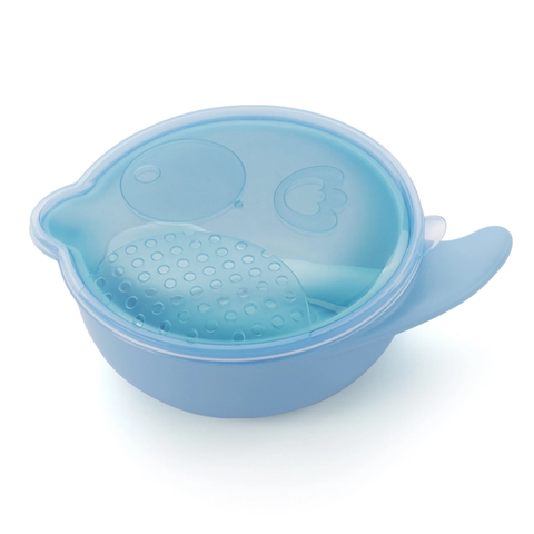 Bát ăn dặm đa năng Hallysen - 2 Lớp - Màu xanh