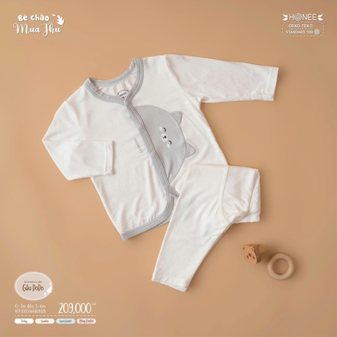 Bộ sơ sinh cài giữa gấu DoDo Honee 9328