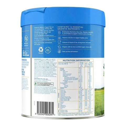 Sữa Bellamy's Organic số 3 (cho bé 1-3 tuổi) 800g