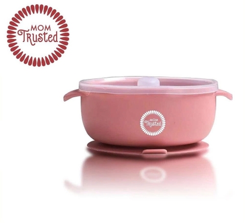 Bát silicone chống đổ Mom Trusted kèm nắp (màu ngẫu nhiên)