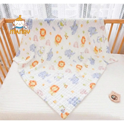 Khăn tắm cổ tích Manny 6 lớp cotton cao cấp 90*90cm (họa tiết ngẫu nhiên)