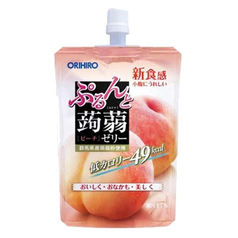 Thạch Orihiro vị Đào dạng túi đứng 130g cho bé từ 3 tuổi