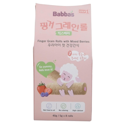 Bánh ngũ cốc Babba's Baby vị dâu & việt quất 40g (8M+)