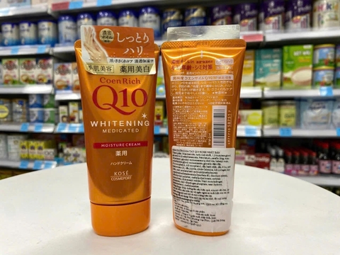 Kem dưỡng da tay Q10 Kose Nhật Bản màu Vàng cho da thường (Whitening Medicated Moisture Cream)