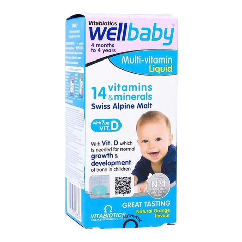 Thực phẩm bảo vệ sức khỏe Wellbaby Multi-Vitamin Liquid 150ml (4M+)