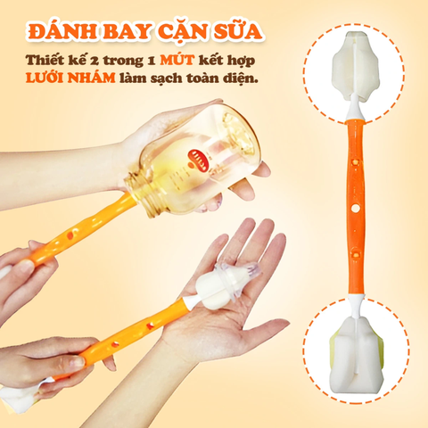 Cọ bình xốp mút 2 đầu Wesser
