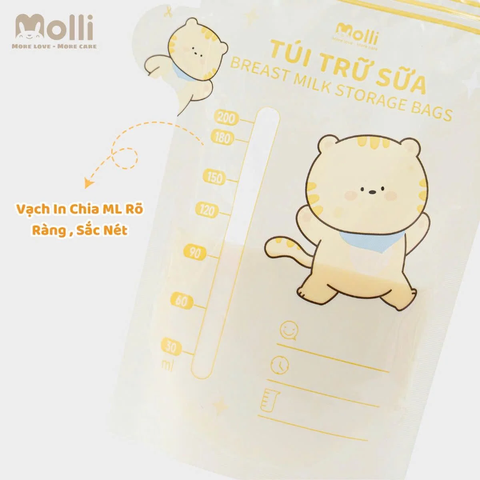 Túi trữ sữa Molli - 200ml (hộp 30 túi)