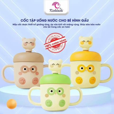 Cốc tập uống nước Kichilachi cao cấp cho bé (màu ngẫu nhiên)