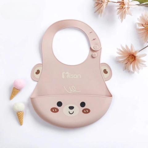 Yếm silicone Misan hình thú có máng hứng