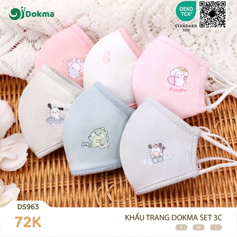 Khẩu trang trẻ em Dokma (Set 3 chiếc)