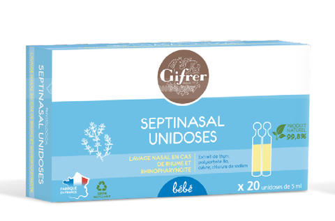 Nước muối Kháng viêm Gifrer Septinasal Pháp hộp 20 ống x 5ml ( Tép vàng ) 0m+