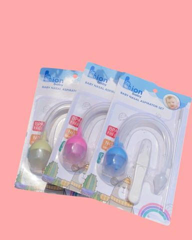 Dụng cụ hút mũi silicon Lion Baby kèm nhíp gắp rỉ mũi và cọ ống hút