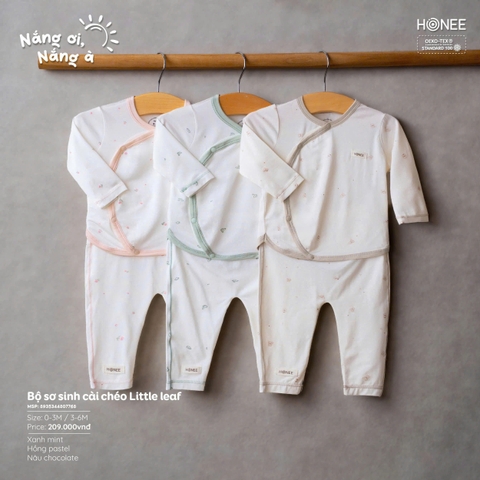 (C1.5) Bộ sơ sinh cài chéo Little Leaf 7768 Honee