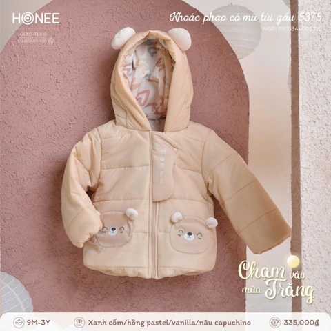 Áo khoác phao có mũ túi gấu Honee 5375