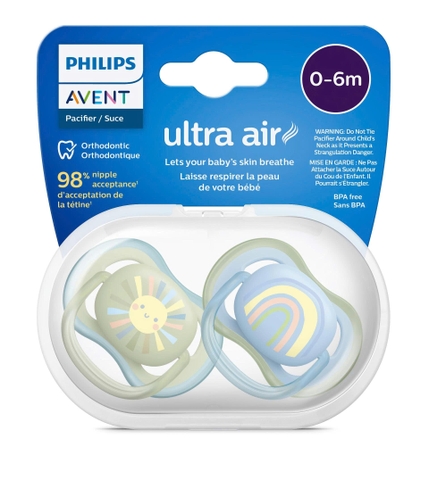 Ty ngậm thông khí Philips Avent (SCF085/58, 0-6M, vỉ đôi)