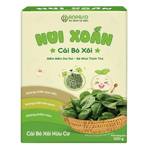 Nui Xoắn Cải Bó Xôi Anpaso 100g (6M+)