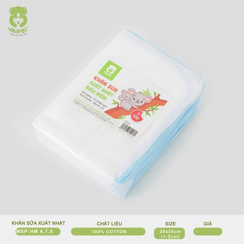 Khăn sữa xuất Nhật siêu mềm Mipbi 3 lớp (gói 10 chiếc)