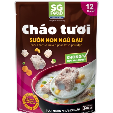 Cháo tươi Sườn non ngũ đậu SG Food 240g (Trên 12 tháng)