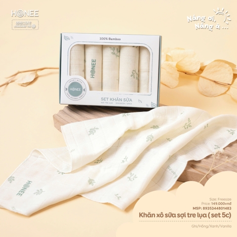 Khăn xô sợi tre lụa Honee 1483 (set 5)