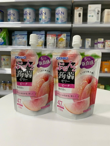 Thạch Orihiro vị Đào dạng túi đứng 130g cho bé từ 3 tuổi