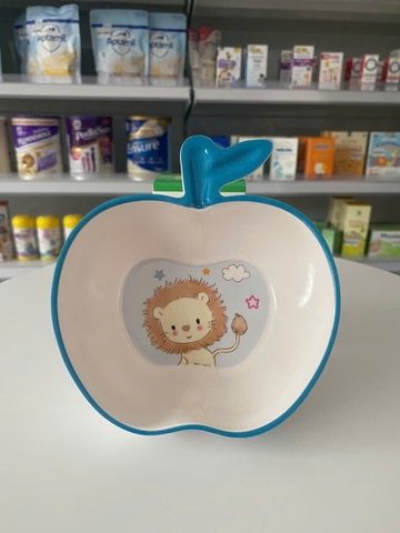 Bát phíp ăn dặm Baby-K Hàn Quốc hình quả táo (13x10.5xH6cm) màu ngẫu nhiên