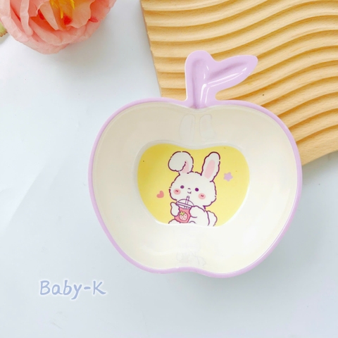 Bát phíp ăn dặm Baby-K Hàn Quốc hình quả táo (13x10.5xH6cm) màu ngẫu nhiên