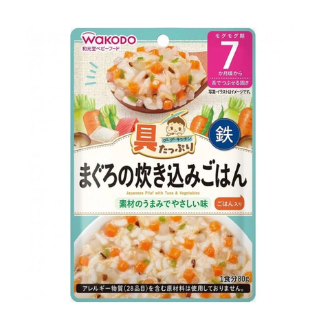 Cháo Wakodo số 7 vị Cá Ngừ Rau Củ 80g cho bé trên 7 tháng