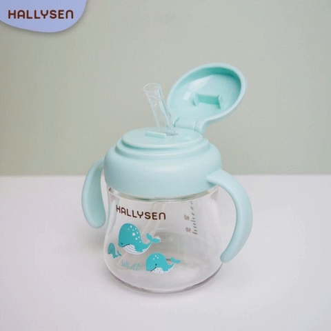 Bình Tập Uống Nước Hallysen Chất Liệu Tritran 210ml - Màu tím bạch tuộc (6M+)