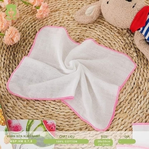 Khăn sữa xuất Nhật siêu mềm Mipbi 2 lớp (gói 10 chiếc)