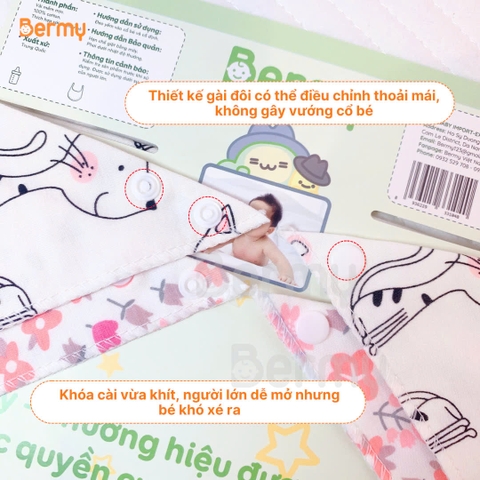 Set 3 yếm tam giác vải Bermy (họa tiết ngẫu nhiên)