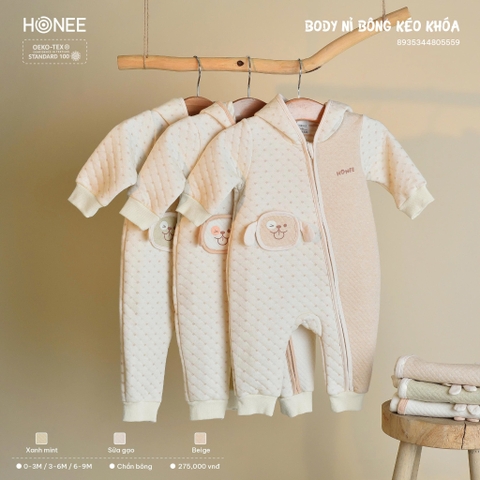 Body nỉ bông kéo khóa Honee