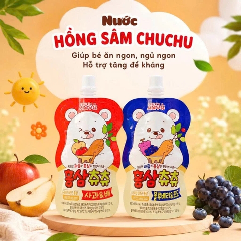 Nước hồng sâm ChuChu Hàn Quốc -  Vị nho việt quất (1Y+)