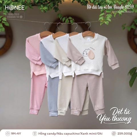 Bộ dài tay nỉ len Beagle Honee 6259