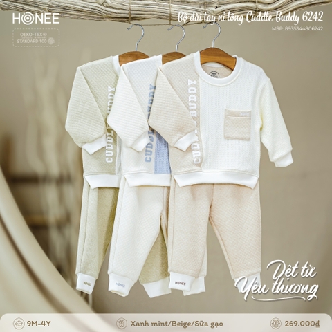 Bộ dài tay nỉ bông Cuddle Buddy Honee 6242