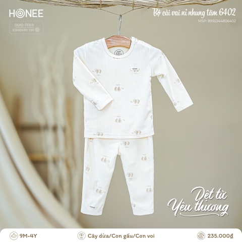 Bộ cài vai nỉ nhung tăm Honee 6402