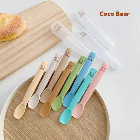 Thìa ăn dặm Silicone Coco Bear (màu ngẫu nhiên)