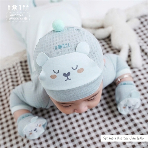 Set mũ bao tay chân TEDDY Hrnee Free Size