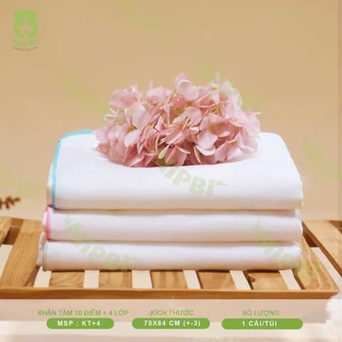 Khăn tắm 10 điểm Mipbi 4 lớp (70x84cm)