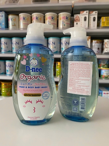 Sữa tắm gội toàn thân em bé Dnee xanh dương chiết xuất yến mạch 380ml (cho bé dưới 3 tuổi)